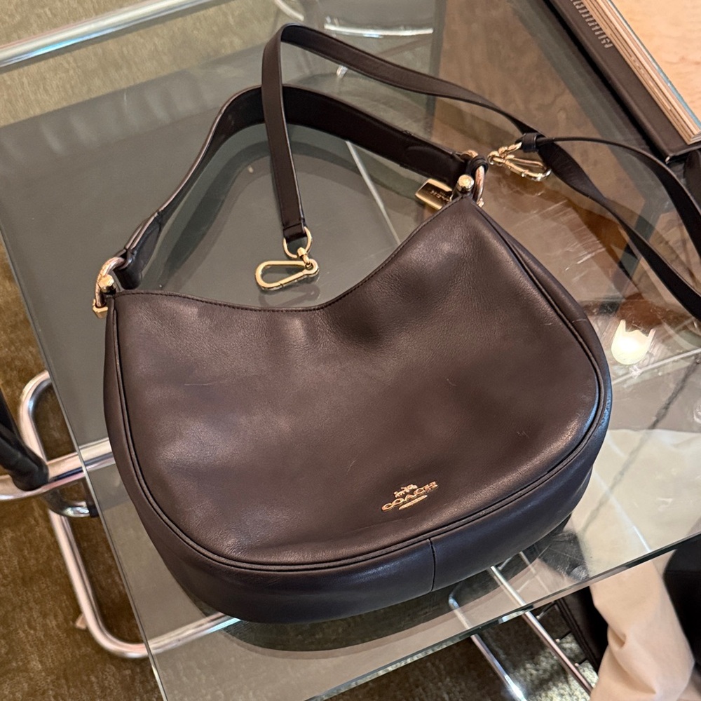 Coach Black Leather Hobo Bag